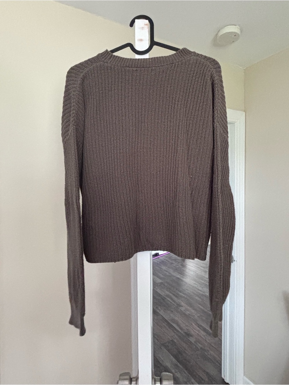 bp Olive Crewneck Ribbed Knit Sweater
